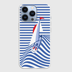 Чехол для iPhone 13 Pro с принтом Яхта в Курске,  |  | flag | joke | prank | sail | sea | stripes | water | waves | yacht vest | вода | волны | море | парус | полосы | прикол | тельняшка | флаг | шутка | яхта