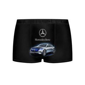 Мужские трусы 3D с принтом Mercedes-Benz в Курске, 50% хлопок, 50% полиэстер | классическая посадка, на поясе мягкая тканевая резинка | Тематика изображения на принте: kомпания производитель легковых автомобилей премиального класса | немецкое качество