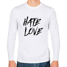 Мужской лонгслив хлопок с принтом FACE Hate Love в Курске, 100% хлопок |  | face | hate | hatelove | rap | рэп | рэпер | фейс | фэйс
