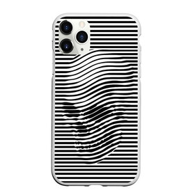 Чехол для iPhone 11 Pro матовый с принтом Череп в Курске, Силикон |  | art | optical | skull | stripes | vest | искусство | оптическое | полосы | тельняшка | череп