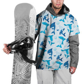 Накидка на куртку 3D с принтом Акулы в Курске, 100% полиэстер |  | shark | акула | вода | море | океан | пузыри | рыба | рыбалка