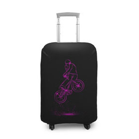 Чехол для чемодана 3D с принтом BMX в Курске, 86% полиэфир, 14% спандекс | двустороннее нанесение принта, прорези для ручек и колес | athletic sports | athletics | bmx | fitness | sport | weightlifting | атлетика | велоспорт | спорт