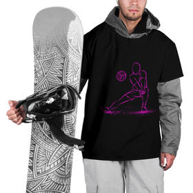 Накидка на куртку 3D с принтом Volleyball in neon в Курске, 100% полиэстер |  | athletic sports | athletics | sport | volleybal | weightlifting | атлетика | волейбол | спорт