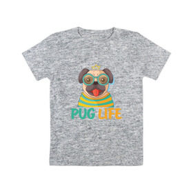 Детская футболка хлопок с принтом Mops king в Курске, 100% хлопок | круглый вырез горловины, полуприлегающий силуэт, длина до линии бедер | dog | king | mops | pug | король | корона | мопс | пес | песик | собака | собачка