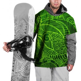 Накидка на куртку 3D с принтом зеленые узоры в Курске, 100% полиэстер |  | Тематика изображения на принте: green | абстракция | арт | восток | геометрия | зелень | индия | орнамент | роспись | узоры | цветы