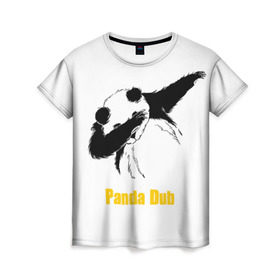 Женская футболка 3D с принтом Panda dub в Курске, 100% полиэфир ( синтетическое хлопкоподобное полотно) | прямой крой, круглый вырез горловины, длина до линии бедер | dab | dance | dub | movement | panda | движение | панда | танец