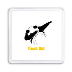 Магнит 55*55 с принтом Panda dub в Курске, Пластик | Размер: 65*65 мм; Размер печати: 55*55 мм | Тематика изображения на принте: dab | dance | dub | movement | panda | движение | панда | танец