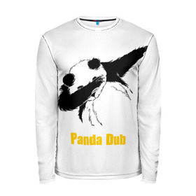 Мужской лонгслив 3D с принтом Panda dub в Курске, 100% полиэстер | длинные рукава, круглый вырез горловины, полуприлегающий силуэт | dab | dance | dub | movement | panda | движение | панда | танец
