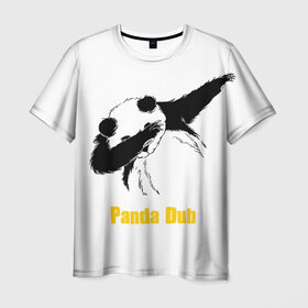 Мужская футболка 3D с принтом Panda dub в Курске, 100% полиэфир | прямой крой, круглый вырез горловины, длина до линии бедер | Тематика изображения на принте: dab | dance | dub | movement | panda | движение | панда | танец