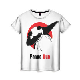 Женская футболка 3D с принтом Panda dub в Курске, 100% полиэфир ( синтетическое хлопкоподобное полотно) | прямой крой, круглый вырез горловины, длина до линии бедер | dab | dance | dub | movement | panda | движение | панда | танец