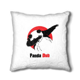 Подушка 3D с принтом Panda dub в Курске, наволочка – 100% полиэстер, наполнитель – холлофайбер (легкий наполнитель, не вызывает аллергию). | состоит из подушки и наволочки. Наволочка на молнии, легко снимается для стирки | dab | dance | dub | movement | panda | движение | панда | танец