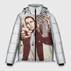 Мужская зимняя куртка 3D с принтом Eminem Art в Курске, верх — 100% полиэстер; подкладка — 100% полиэстер; утеплитель — 100% полиэстер | длина ниже бедра, свободный силуэт Оверсайз. Есть воротник-стойка, отстегивающийся капюшон и ветрозащитная планка. 

Боковые карманы с листочкой на кнопках и внутренний карман на молнии. | Тематика изображения на принте: art | eminem | hip hop | rap | rap god | арт | брюс | бумбокс | маршалл | мэтерс | рэп | хим хоп | эминем