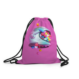 Рюкзак-мешок 3D с принтом Colorful balls в Курске, 100% полиэстер | плотность ткани — 200 г/м2, размер — 35 х 45 см; лямки — толстые шнурки, застежка на шнуровке, без карманов и подкладки | Тематика изображения на принте: balls | colorful | helmet | pink | колорит | космонавт | космос | розовый | скафандр | цвет | шарики | шары | шлем