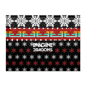 Обложка для студенческого билета с принтом Праздничный Imagine Dragons в Курске, натуральная кожа | Размер: 11*8 см; Печать на всей внешней стороне | альтернативный | американская | группа | драгонс | имеджин | инди | индирок | новогодний | поп | рождество | рок | свитер | электроник