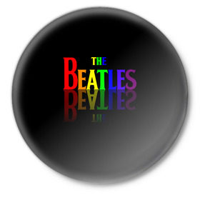 Значок с принтом The beatles в Курске,  металл | круглая форма, металлическая застежка в виде булавки | Тематика изображения на принте: british | rock | the beatles