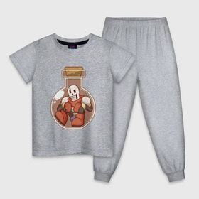 Детская пижама хлопок с принтом Папирус в Курске, 100% хлопок |  брюки и футболка прямого кроя, без карманов, на брюках мягкая резинка на поясе и по низу штанин
 | papyrus | undertale | папирус