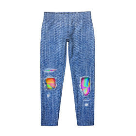 Детские леггинсы 3D с принтом Рваные джинсы в Курске, полиэстер 85%, спандекс 15% | эластичный пояс, зауженный крой | allj | eldzhey | sayonaraboy | алексей узенюк | рэпер | хип хоп | элджей