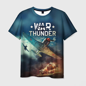 Мужская футболка 3D с принтом Гром войны в Курске, 100% полиэфир | прямой крой, круглый вырез горловины, длина до линии бедер | Тематика изображения на принте: war thunder | гром войны