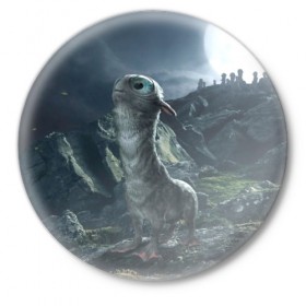 Значок с принтом Mooncalf в Курске,  металл | круглая форма, металлическая застежка в виде булавки | мифические животные | мифы