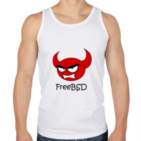 Мужская майка хлопок с принтом FreeBSD демон в Курске, 100% хлопок |  | bsd | demon | freebsd | os | unix | демон | злой | ос | чёртик