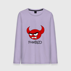 Мужской лонгслив хлопок с принтом FreeBSD демон в Курске, 100% хлопок |  | bsd | demon | freebsd | os | unix | демон | злой | ос | чёртик