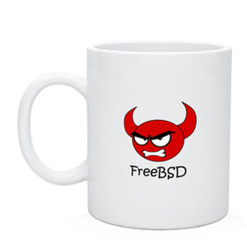 Кружка с принтом FreeBSD демон в Курске, керамика | объем — 330 мл, диаметр — 80 мм. Принт наносится на бока кружки, можно сделать два разных изображения | bsd | demon | freebsd | os | unix | демон | злой | ос | чёртик