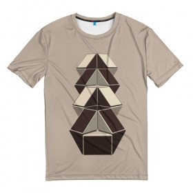 Мужская футболка 3D с принтом Змейка в Курске, 100% полиэфир | прямой крой, круглый вырез горловины, длина до линии бедер | геометрия | головоломка | пирамидка | советский конструктор