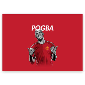 Поздравительная открытка с принтом Pogba Manchester United в Курске, 100% бумага | плотность бумаги 280 г/м2, матовая, на обратной стороне линовка и место для марки
 | Тематика изображения на принте: mu | paul | pogba | манчестер юнайтед | мю | погба | форма