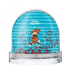 Водяной шар с принтом Happy new year в Курске, Пластик | Изображение внутри шара печатается на глянцевой фотобумаге с двух сторон | 