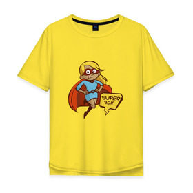 Мужская футболка хлопок Oversize с принтом Супер мама в Курске, 100% хлопок | свободный крой, круглый ворот, “спинка” длиннее передней части | 8 марта | девушка | жена | женщина | мама