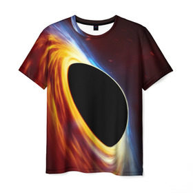 Мужская футболка 3D с принтом Black planet в Курске, 100% полиэфир | прямой крой, круглый вырез горловины, длина до линии бедер | black hole | planet | space | астрономия | вселенная | звёзды | космос | млечный путь | планета | чёрная дыра
