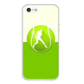 Чехол для iPhone 5/5S матовый с принтом Теннис в Курске, Силикон | Область печати: задняя сторона чехла, без боковых панелей | sport | логотип | мяч | спорт | теннис