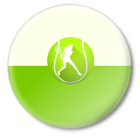 Значок с принтом Теннис в Курске,  металл | круглая форма, металлическая застежка в виде булавки | sport | логотип | мяч | спорт | теннис