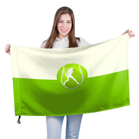 Флаг 3D с принтом Теннис в Курске, 100% полиэстер | плотность ткани — 95 г/м2, размер — 67 х 109 см. Принт наносится с одной стороны | sport | логотип | мяч | спорт | теннис