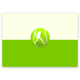 Поздравительная открытка с принтом Теннис в Курске, 100% бумага | плотность бумаги 280 г/м2, матовая, на обратной стороне линовка и место для марки
 | Тематика изображения на принте: sport | логотип | мяч | спорт | теннис