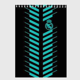 Скетчбук с принтом Real Madrid 2018 Creative в Курске, 100% бумага
 | 48 листов, плотность листов — 100 г/м2, плотность картонной обложки — 250 г/м2. Листы скреплены сверху удобной пружинной спиралью | Тематика изображения на принте: emirates | fc | real madrid | клуб | мяч | реал мадрид