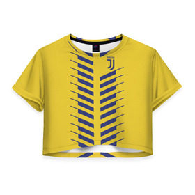 Женская футболка 3D укороченная с принтом Juventus 2018 Creative #1 в Курске, 100% полиэстер | круглая горловина, длина футболки до линии талии, рукава с отворотами | 