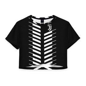Женская футболка 3D укороченная с принтом Juventus 2018 Creative #2 в Курске, 100% полиэстер | круглая горловина, длина футболки до линии талии, рукава с отворотами | juventus | футбол | футбольный клуб | ювентус