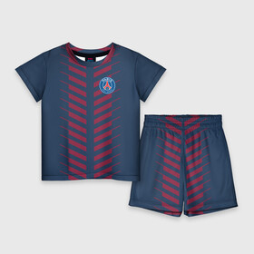 Детский костюм с шортами 3D с принтом PSG LOGO ORIGINAL UNIFORM  ПСЖ ФОРМА в Курске,  |  | fc | fly emirates | paris | psg | лого | париж | псж | спорт | спортивные | фк | футбольный клуб