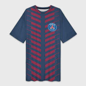 Платье-футболка 3D с принтом PSG LOGO ORIGINAL UNIFORM | ПСЖ ФОРМА в Курске,  |  | Тематика изображения на принте: fc | fly emirates | paris | psg | лого | париж | псж | спорт | спортивные | фк | футбольный клуб