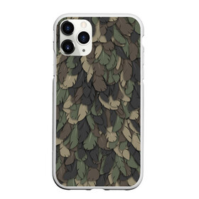 Чехол для iPhone 11 Pro Max матовый с принтом Камуфляж с перьями в Курске, Силикон |  | армия | камуфляж | милитари | паттерн | перо | перья | птица | хаки