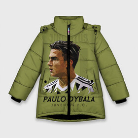 Зимняя куртка для девочек 3D с принтом Paulo Dybala Juventus FC в Курске, ткань верха — 100% полиэстер; подклад — 100% полиэстер, утеплитель — 100% полиэстер. | длина ниже бедра, удлиненная спинка, воротник стойка и отстегивающийся капюшон. Есть боковые карманы с листочкой на кнопках, утяжки по низу изделия и внутренний карман на молнии. 

Предусмотрены светоотражающий принт на спинке, радужный светоотражающий элемент на пуллере молнии и на резинке для утяжки. | dibala | dybala | juve | juventus | juvi | kit | russia | world cup | бонусная | гостевая | дибала | домашняя | италия | футбол | чемпионат мира | юве | ювентус | юви