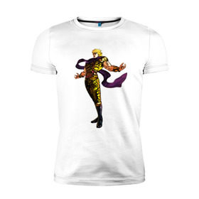 Мужская футболка премиум с принтом Дио Брандо в Курске, 92% хлопок, 8% лайкра | приталенный силуэт, круглый вырез ворота, длина до линии бедра, короткий рукав | anime | jojo | jojos bizarre adventure | аниме | дио брандо