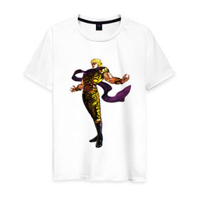 Мужская футболка хлопок с принтом Дио Брандо в Курске, 100% хлопок | прямой крой, круглый вырез горловины, длина до линии бедер, слегка спущенное плечо. | anime | jojo | jojos bizarre adventure | аниме | дио брандо