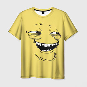 Мужская футболка 3D с принтом Yoba в Курске, 100% полиэфир | прямой крой, круглый вырез горловины, длина до линии бедер | Тематика изображения на принте: yoba | ехидный блинчик | имиджборды | колобок | мемы | пека фейс
