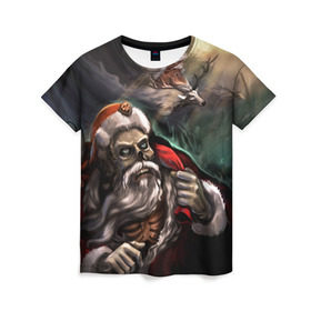 Женская футболка 3D с принтом Bad Santa Claus в Курске, 100% полиэфир ( синтетическое хлопкоподобное полотно) | прямой крой, круглый вырез горловины, длина до линии бедер | Тематика изображения на принте: зима | новый год | подарок | рождество