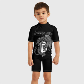 Детский купальный костюм 3D с принтом Deep Purple в Курске, Полиэстер 85%, Спандекс 15% | застежка на молнии на спине | album | british | deep purple | england | heavy metal | rock group | альбом | англия | британская | рок группа | хеви металл