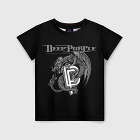 Детская футболка 3D с принтом Deep Purple в Курске, 100% гипоаллергенный полиэфир | прямой крой, круглый вырез горловины, длина до линии бедер, чуть спущенное плечо, ткань немного тянется | album | british | deep purple | england | heavy metal | rock group | альбом | англия | британская | рок группа | хеви металл