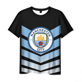 Мужская футболка 3D с принтом Manchester city 2018 Arrow в Курске, 100% полиэфир | прямой крой, круглый вырез горловины, длина до линии бедер | Тематика изображения на принте: fc | manchester city | манчестер сити | спорт | спортивные | футбол | футбольный клуб
