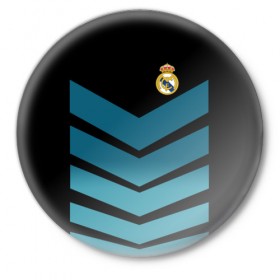 Значок с принтом Real Madrid 2018 Arrow в Курске,  металл | круглая форма, металлическая застежка в виде булавки | Тематика изображения на принте: fc | real madrid | реал мадрид | спорт | спортивные | футбол | футбольный клуб